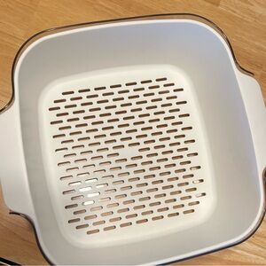 White Square Colander with Handles